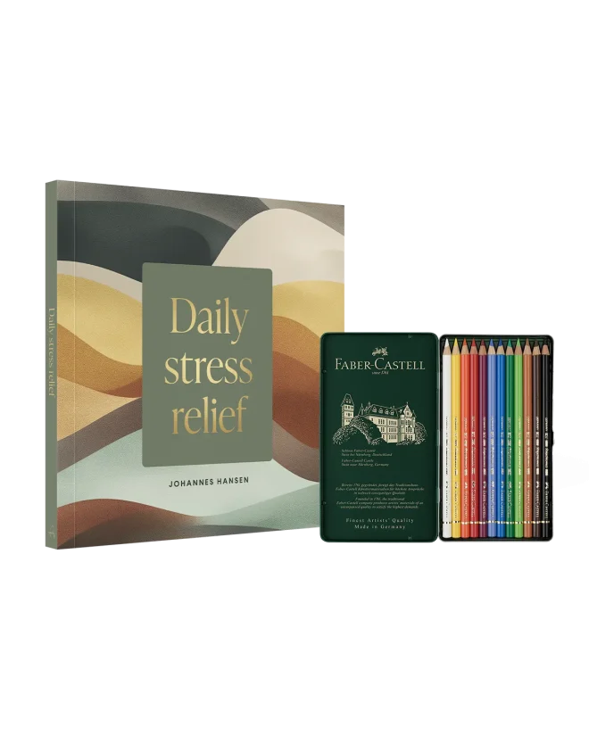 Daily stress relief målarbok + färgpennor 12-p
