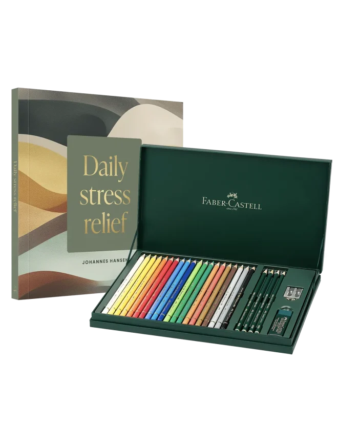 Daily stress relief målarbok + färgpennor 24-p